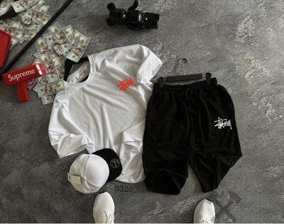 Костюм чоловічий літній Оверсайз шорти футболка stussy built tough комплект оверсайз стусі 2607435628 фото
