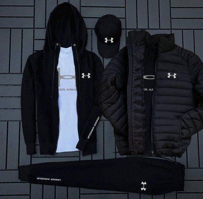 Спортивный костюм мужской Under Armour куртка футболка кепка андер армор весенний осенний комплект 2614253066 фото