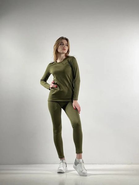 Термобілизна жіноча Thermo hot хакі теплий зимовий натільний комплект термобілизни термошок повсякденний S 2650118361 фото