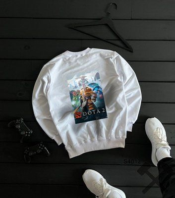 Чоловічий світшот DOTA білий толстовка кофта з принтом бавовняна осінь весна дота повсякденна M 2671271762 фото