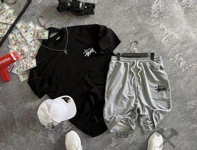 Костюм чоловічий літній Оверсайз шорти футболка stussy built tough комплект оверсайз стусі M 2607438733 фото