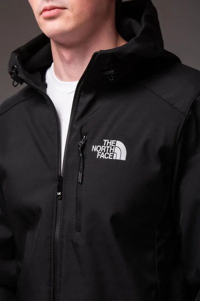 Вітровка чоловіча The North Face Softshell чорна куртка на флісі на блискавці з капюшоном осінь весна нірс фейс XL 2662622325 фото
