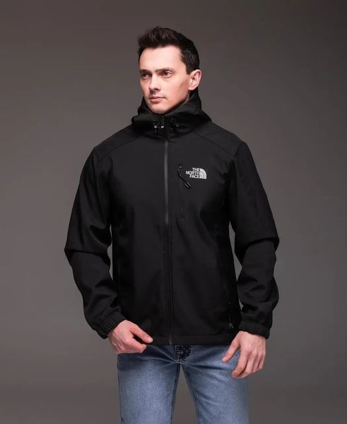 Вітровка чоловіча The North Face Softshell чорна куртка на флісі на блискавці з капюшоном осінь весна нірс фейс XL 2662622325 фото