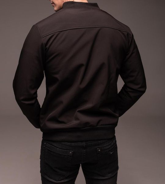 Бомбер чоловічий Softshell Slant pockets чорний куртка з блискавкою легка однотонна осінь весна повсякденна 2666703226 фото
