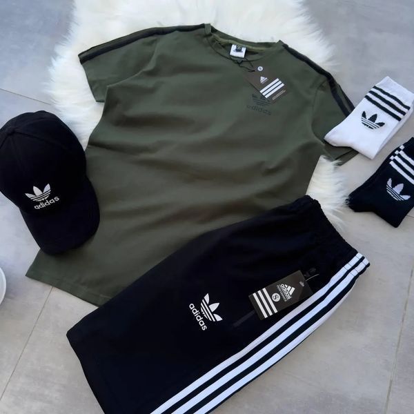 Шорти футболка + кепка Adidas комплект чоловічий літній повсякденний XL 2607735797 фото