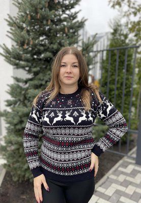 Свитер женский новогодний с оленями теплая женская зимняя кофта L 2384853233 фото