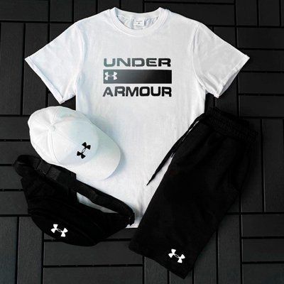 Літній чоловічий костюм Under Armour Футболка+Шорти+ Кепка+Бананка у подарунок XXL 2609240303 фото