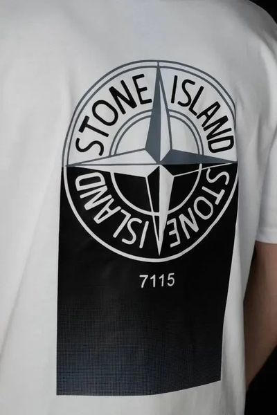 Футболка мужская Stone Island белая спортивная с принтом трикотажная весна лето осень повседневная XXL 2670300237 фото