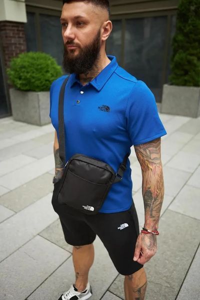 Спортивний комплект чоловічий The North Face поло електрик+шорти чорні+барсетка літній костюм норс фейс XXL 2657631923 фото