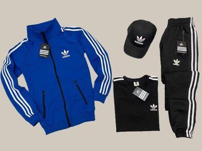 Спортивный костюм мужской Адидас Adidas футболка кепка комплект весенний осенний XXL 2623567866 фото