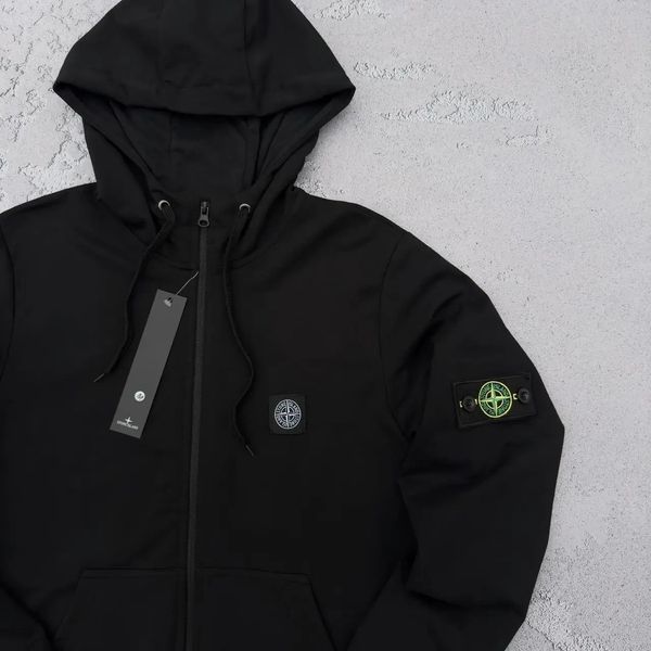 Толстовка мужская Stone Island черная весенняя летняя осенняя кофта с капюшоном двунитка повседневная L 2611829171 фото