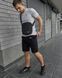 Спортивний комплект чоловічий Nike футболка сіра+ шорти чорні + барсетка костюм літній найк повсякденний L 2657447282 фото 8