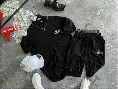 Костюм чоловічий літній Оверсайз шорти футболка stussy built tough комплект оверсайз стусі 2607438773 фото