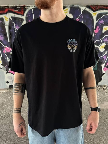 Чоловіча Футболка Chrome Hearts чорна з принтом бавовняна спортивна повсякденна літо осінь весна 2669243876 фото