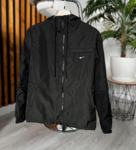 Ветровка мужская Nike черная куртка спортивная с капюшоном легкая осень весна однотонная найк повседневная M 2666564102 фото