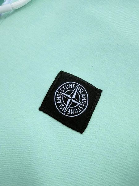 Кофта мужская Stone Island мята осенняя весенняя летняя зип-худи двунитка с капюшоном повседневная S 2611898006 фото