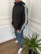 Ветровка спортивная мужская черная базовая куртка с полосками плащевка с капюшоном осень весна повседневная XXL 2666386996 фото 5