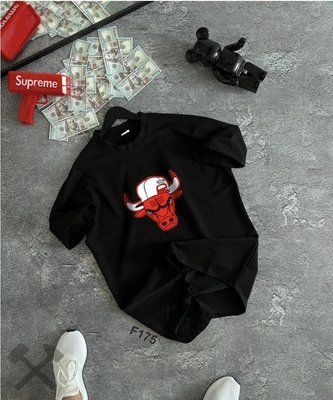 Футболка мужская оверсайз Chicago Bulls черная с принтом широкая тенниска на лето L 2601809304 фото