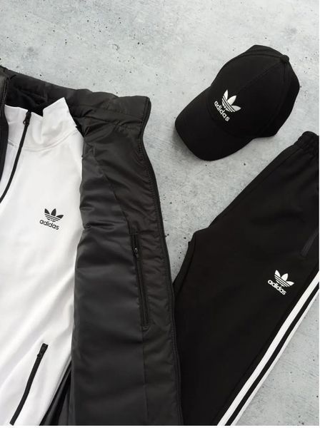 Комплект мужской Адидас Adidas спортивный костюм жилетка кепка весенний осенний XXXL 2626535848 фото