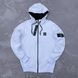 Зіп-худі чоловіча Stone Island біла весняна літня осіння спортивна кофта з капюшоном двонитка повсякденна S 2611833561 фото 1