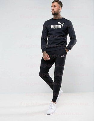 Крутой Мужской Спортивный костюм легкий весенний для прогулок черный PUMA XL 1619224519 фото