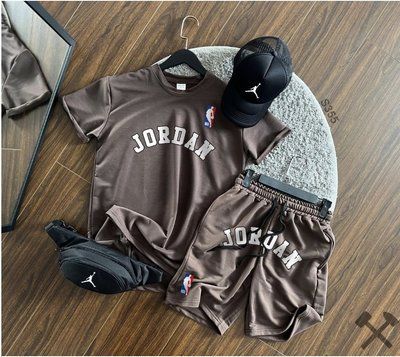Костюм чоловічий літній jordan шорти футболка кепка бананка спортивний комплект джордан L 2609149794 фото
