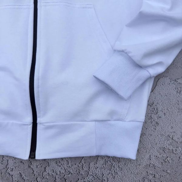 Зіп-худі чоловіча Stone Island біла весняна літня осіння спортивна кофта з капюшоном двонитка повсякденна M 2611833562 фото