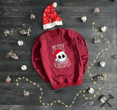 Толстовка чоловіча зимова Merry Christmas бордо новорічна з начосом світшот кофта флісова зима повсякденна L 2670524170 фото