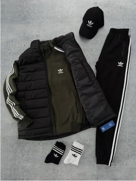 Комплект мужской Адидас Adidas спортивный костюм жилетка кепка весенний осенний L 2626542708 фото