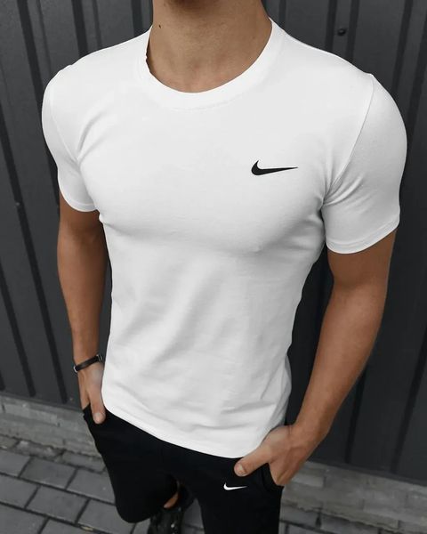 Спортивний комплект чоловічий Nike біла футболка+чорні шорти літній костюм трикотажний найк повсякденний XXL 2656653321 фото