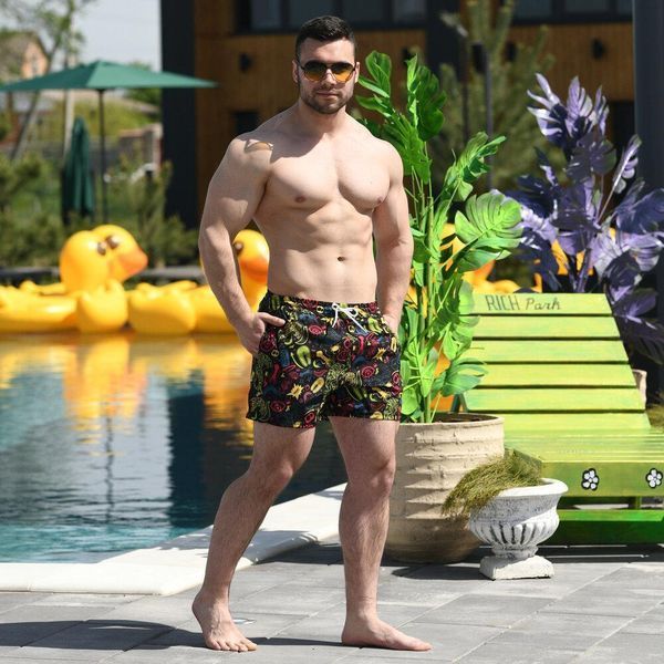 Шорты мужские для плавания Pobedov Pool day Tigr i oko Черные 2587999517 фото