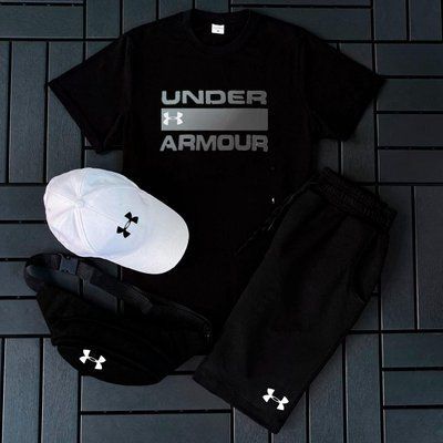 Костюм мужской летний Under Armour Шорты + Футболка + Кепка + Бананка в подарок XL 2609452779 фото