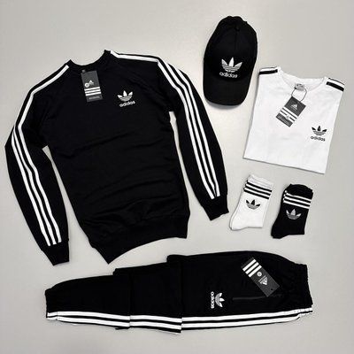Спортивный костюм мужской Адидас Adidas футболка кепка носки весенний осенний XXL 2626367230 фото