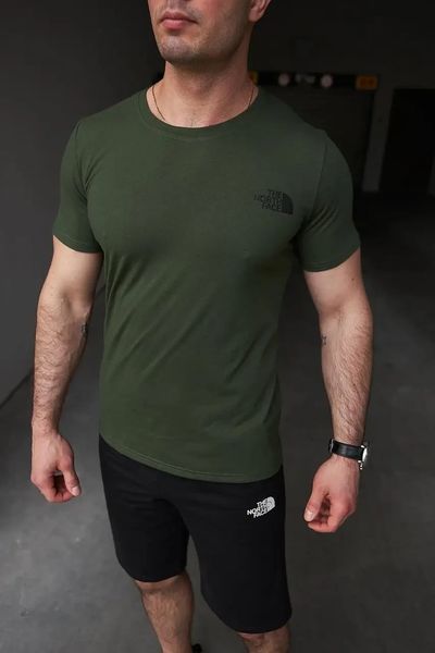 Комплект спортивний чоловічий The North Face футболка хакі+шорти чорні літній костюм норс фейс повсякденний XL 2657540131 фото