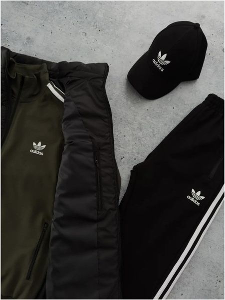 Комплект мужской Адидас Adidas спортивный костюм жилетка кепка весенний осенний XL 2626542709 фото