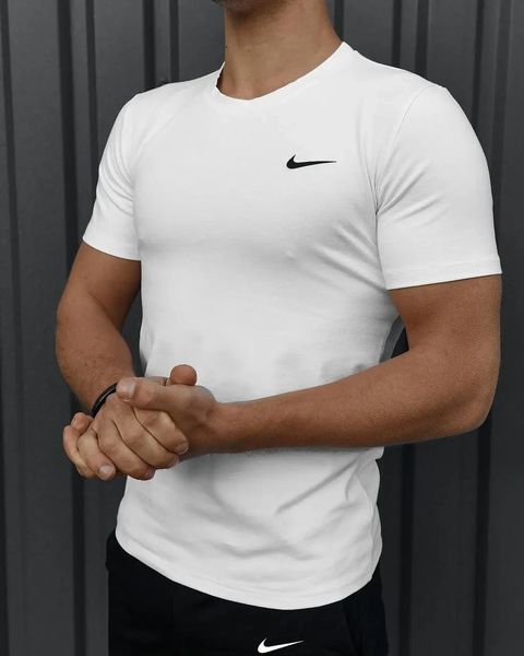 Спортивний комплект чоловічий Nike біла футболка+чорні шорти літній костюм трикотажний найк повсякденний 3XL 2656653322 фото