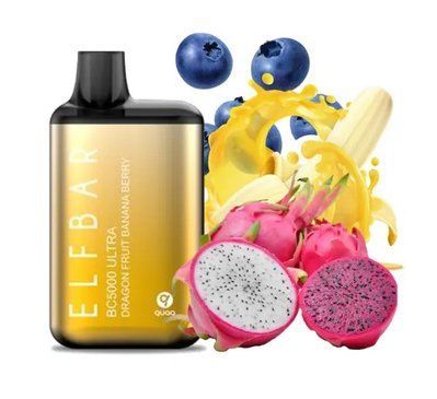 Elf Bar BC5000 Ultra POD 5% Dragon Fruit Banana Berry Питайя Банан Ягоди (Подзаряжаемый) 5000ul14 фото