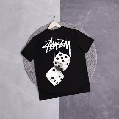 Футболка мужская Stussy Fuzzy dice black черная летняя трикотажная тенниска M 2612864816 фото