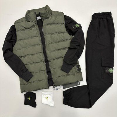 Комплект стон айленд stone island спортивный костюм мужской жилетка осенний весенний набор 3в1 XXL 2628236369 фото