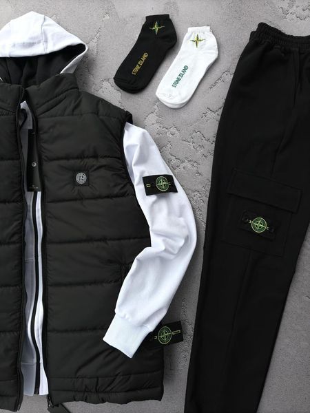 Спортивный костюм мужской стон айленд stone island комплект жилетка осенний весенний набор 3в1 2628201315 фото