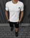 Комплект спортивний чоловічий Adidas біла футболка+чорні шорти костюм літній трикотажний адідас повсякденний M 2656561710 фото 9