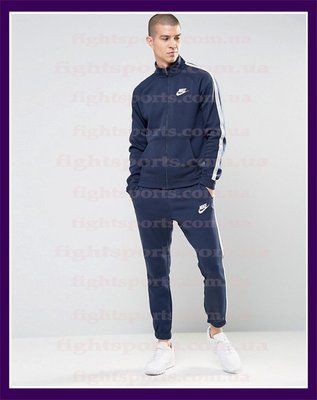 Качественный Стильный Мужской Спортивный найк костюм молодежный синий NIKE M 1619308611 фото