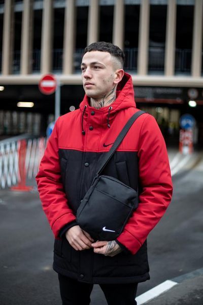 Парка зимова Найк Nike комплект штани з тринитки утеплені + Барсетка та рукавички У Подарунок! 2400533779 фото