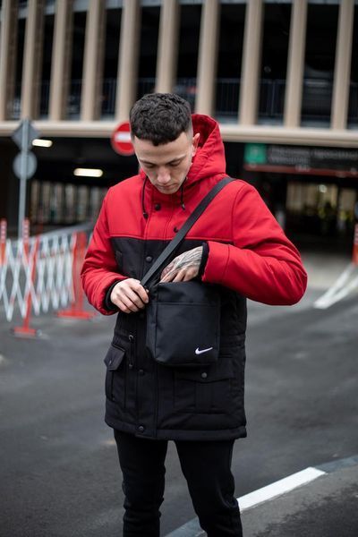 Парка зимова Найк Nike комплект штани з тринитки утеплені + Барсетка та рукавички У Подарунок! 2400533779 фото