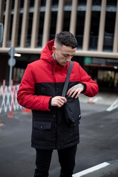 Парка зимова Найк Nike комплект штани з тринитки утеплені + Барсетка та рукавички У Подарунок! 2400533779 фото