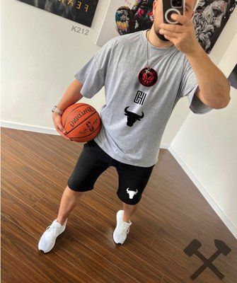 Спортивний Костюм Чоловічий Літній Chicago Bulls оверсайз футболка шорти 2607078999 фото