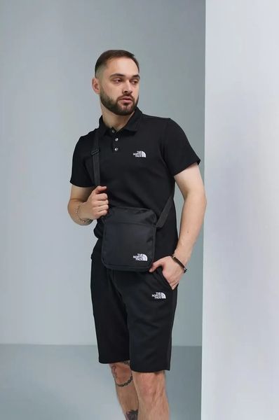 Спортивный комплект мужской The North Face черный поло шорты барсетка летний костюм хлопковый норс фейс XXL 2657644396 фото