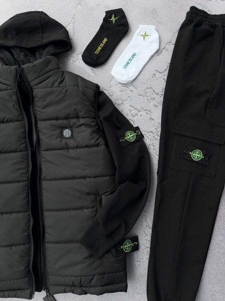 Спортивный костюм мужской стон айленд stone island комплект жилетка осенний весенний набор 3в1 2628201316 фото