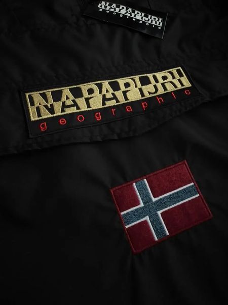 Вітровка чоловіча Анорак Napapijri чорна куртка осінь весна з капюшоном повсякденна L 2661864405 фото