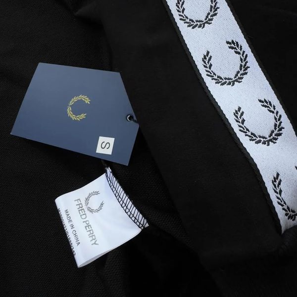 Худи мужская с молнией Fred Perry черная весенняя летняя осенняя спортивная кофта двунитка воротник-стойка M 2611835989 фото